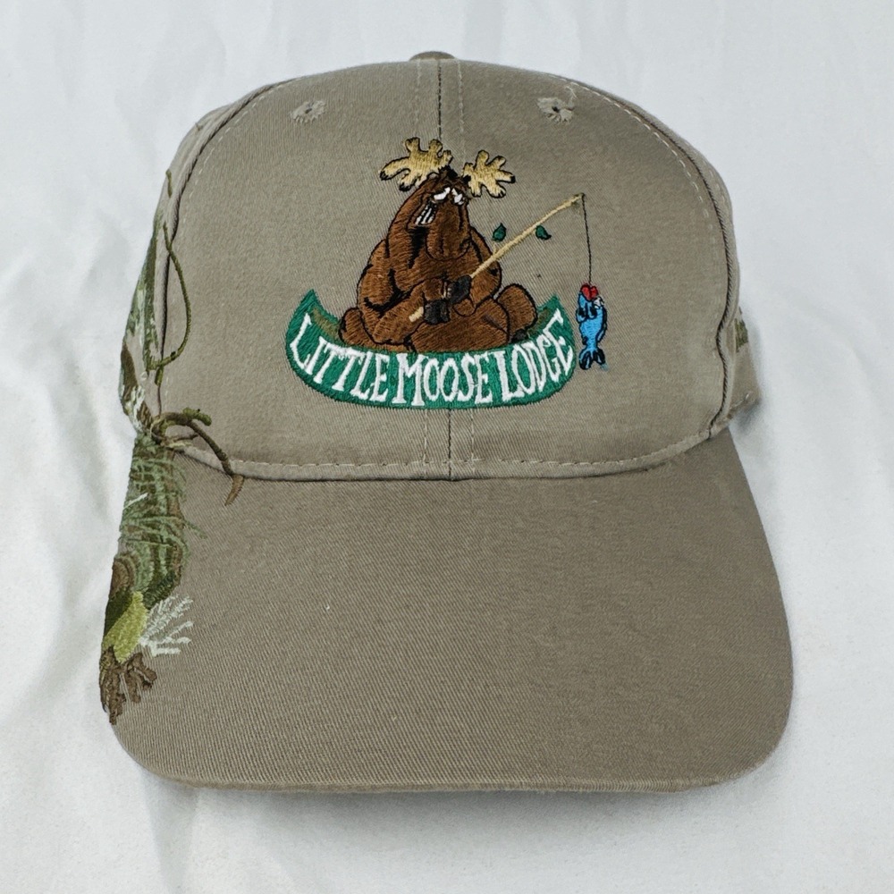 Little Moose Lodge Fishing AOP Hat Vintage Y2K Ontario Bass Embroidered AJM